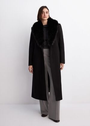 Manteco wool coat with fur collar