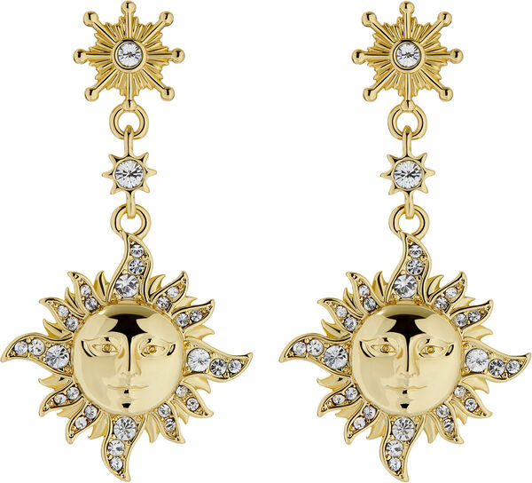 DELSTAR Sun Moon Crystal Drop Earri