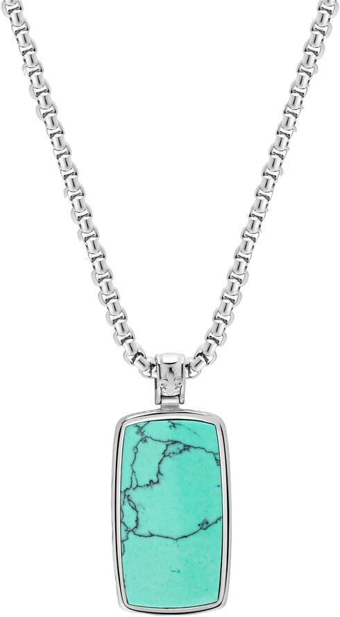 Turquoise Dog Tag Necklace in