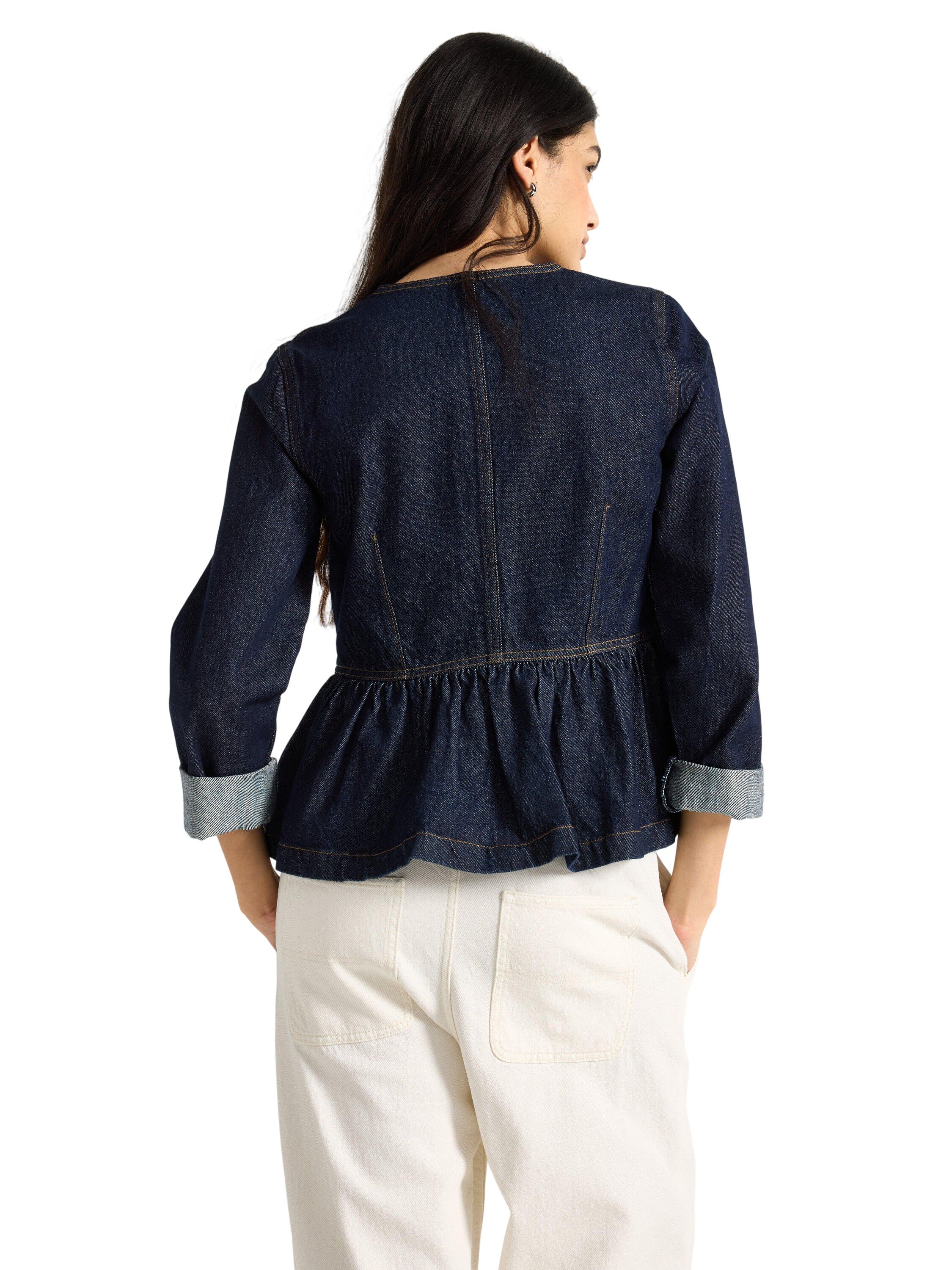 Denimjakke med peplum-passform og u