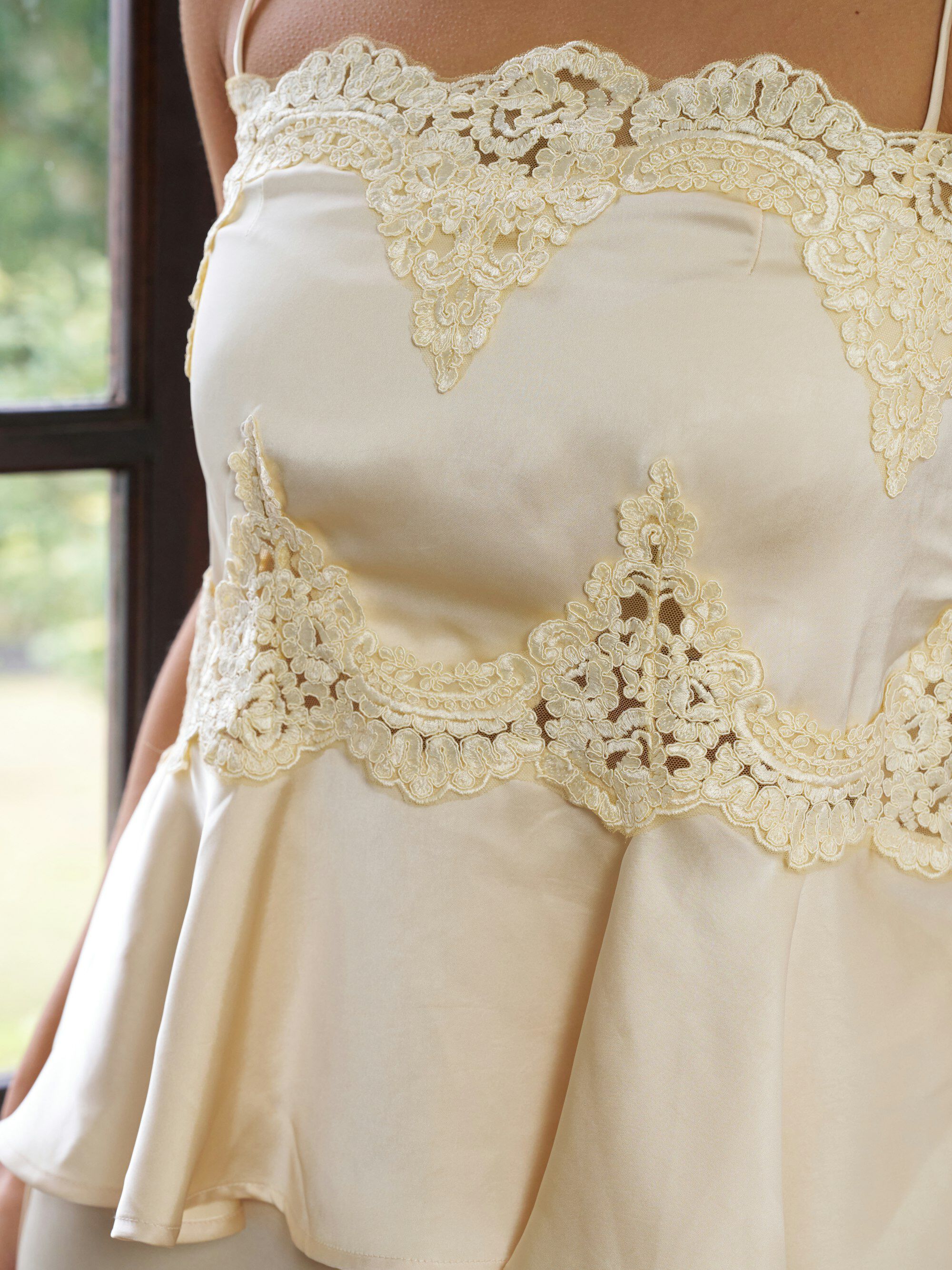 Kaela Heavy Sateen Lace Top