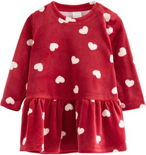 Soft dress in velour with a gathere