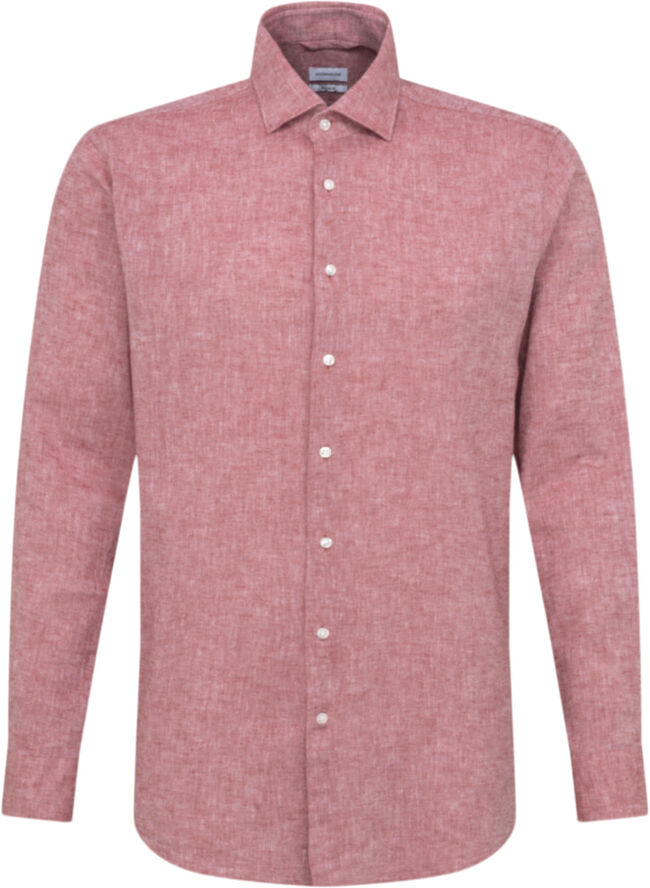 Linen shirt Regular fit Long sleeve Kent-Collar Uni