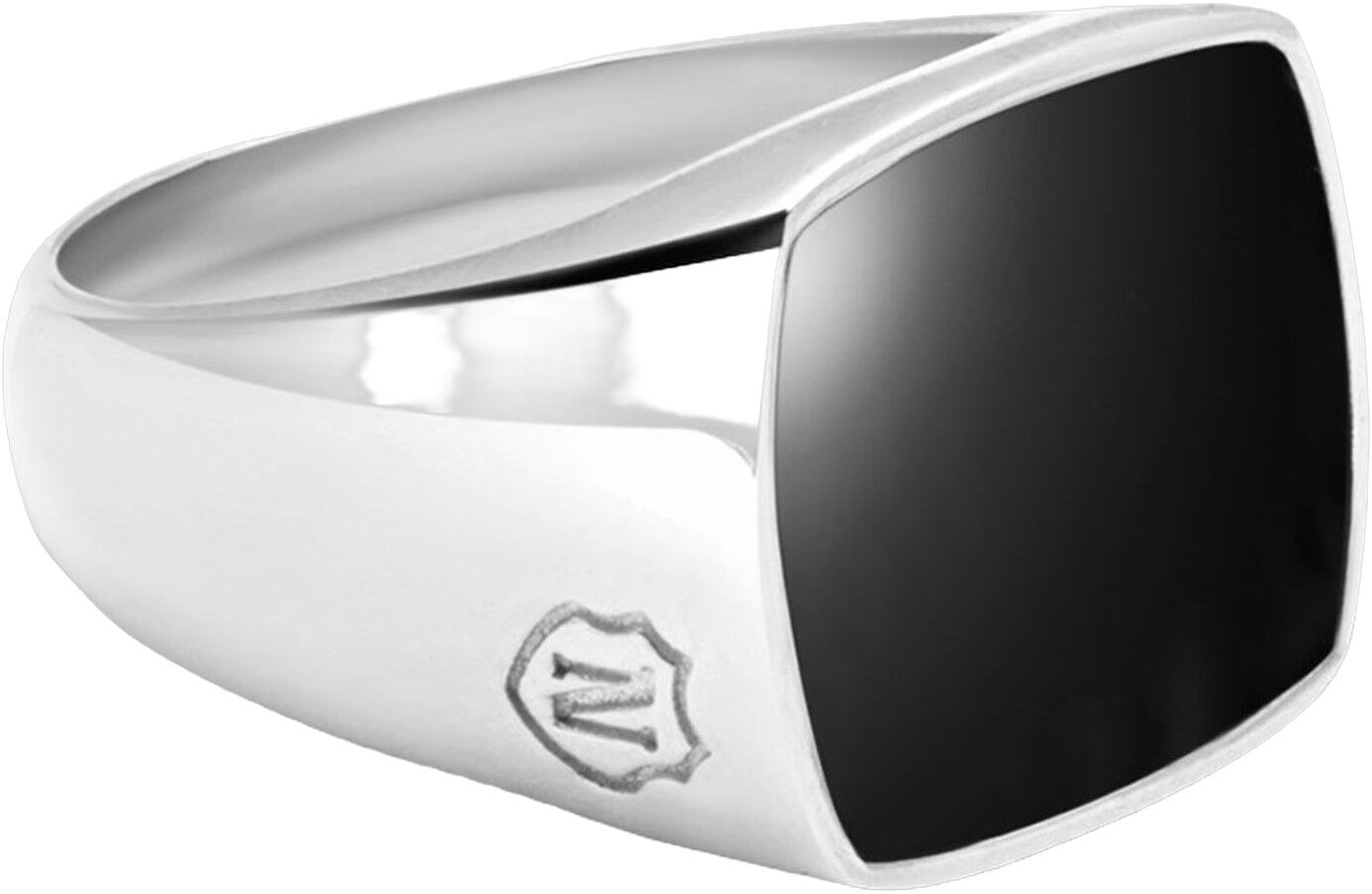 Men's Silver Signet Ring with Onyx