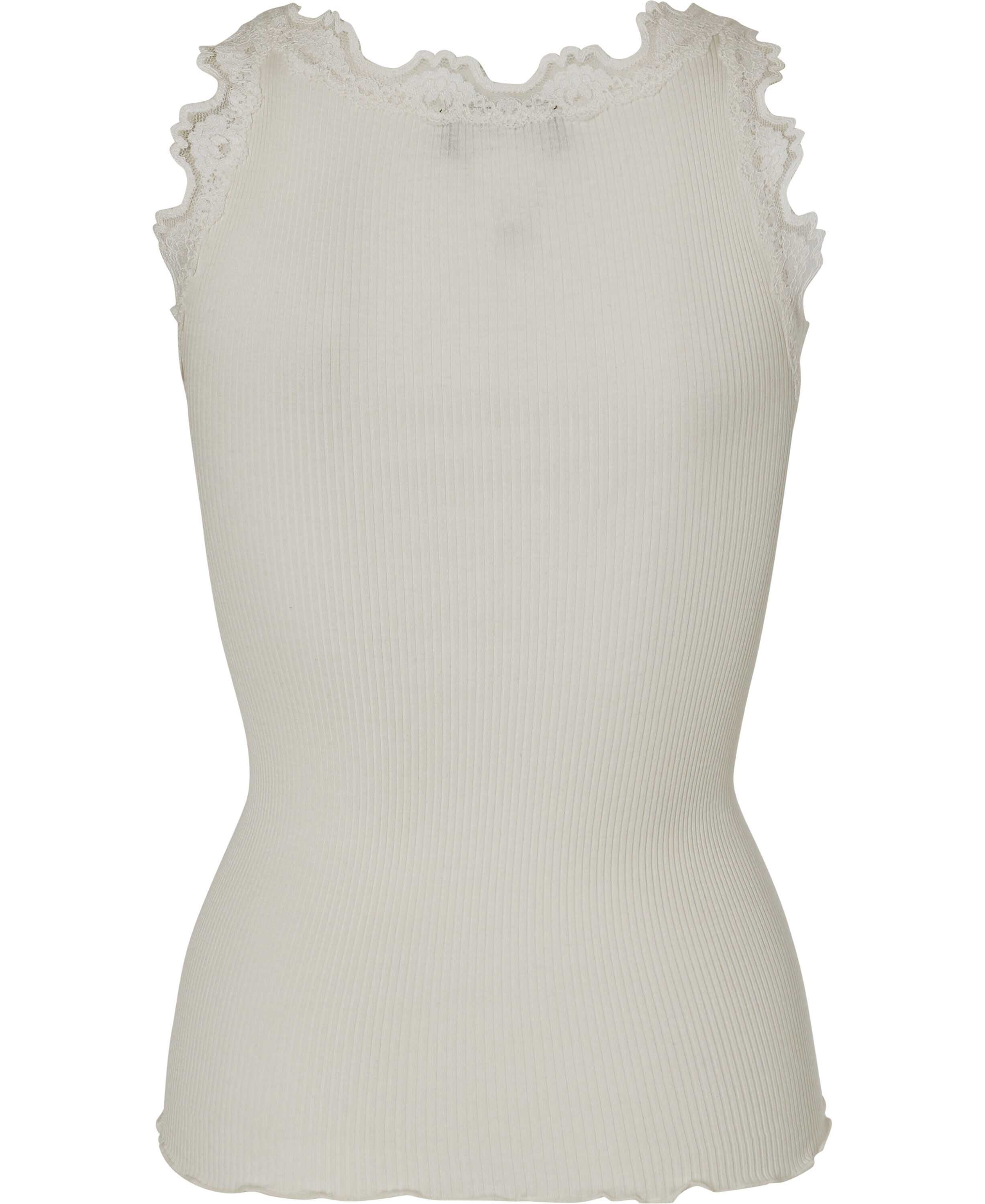 Silk top regular w/vintage lace