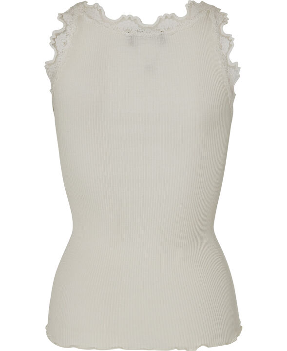 Silk top regular w/vintage lace