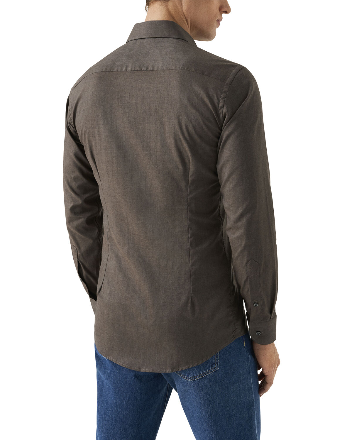 Slim Fit Herringbone Wrinkle Free Flannel Shirt