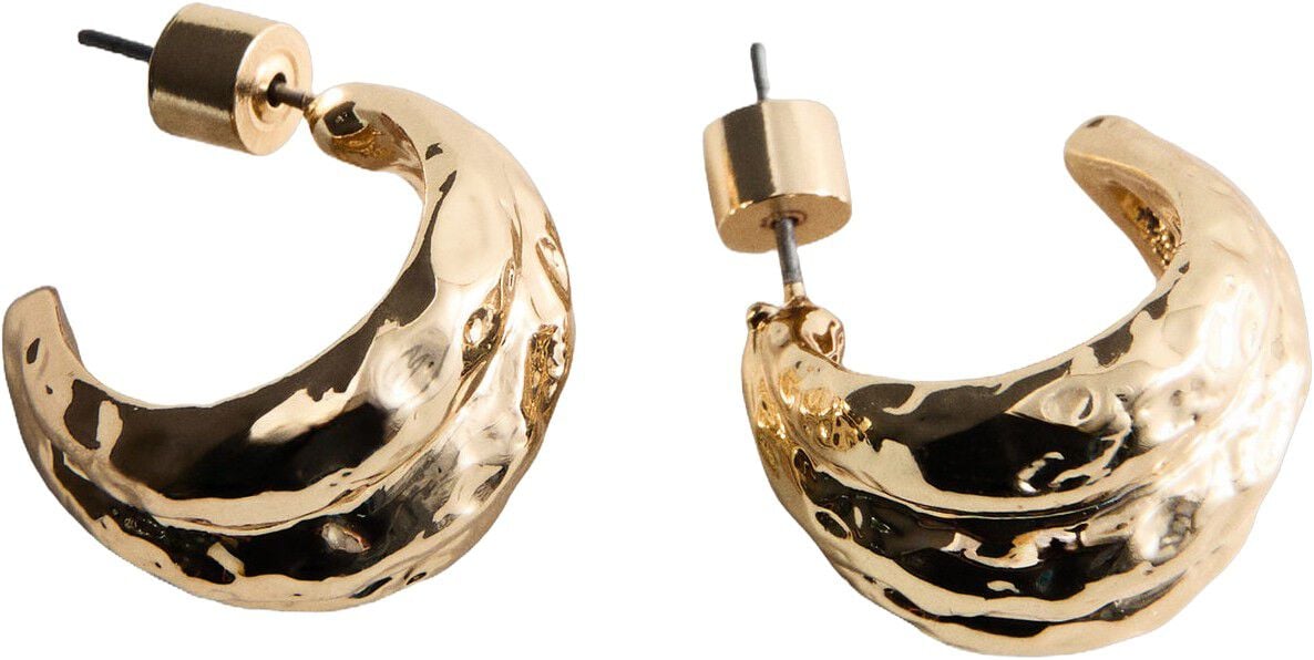 Embossed semi-hoop earrings