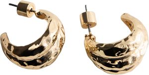 Embossed semi-hoop earrings
