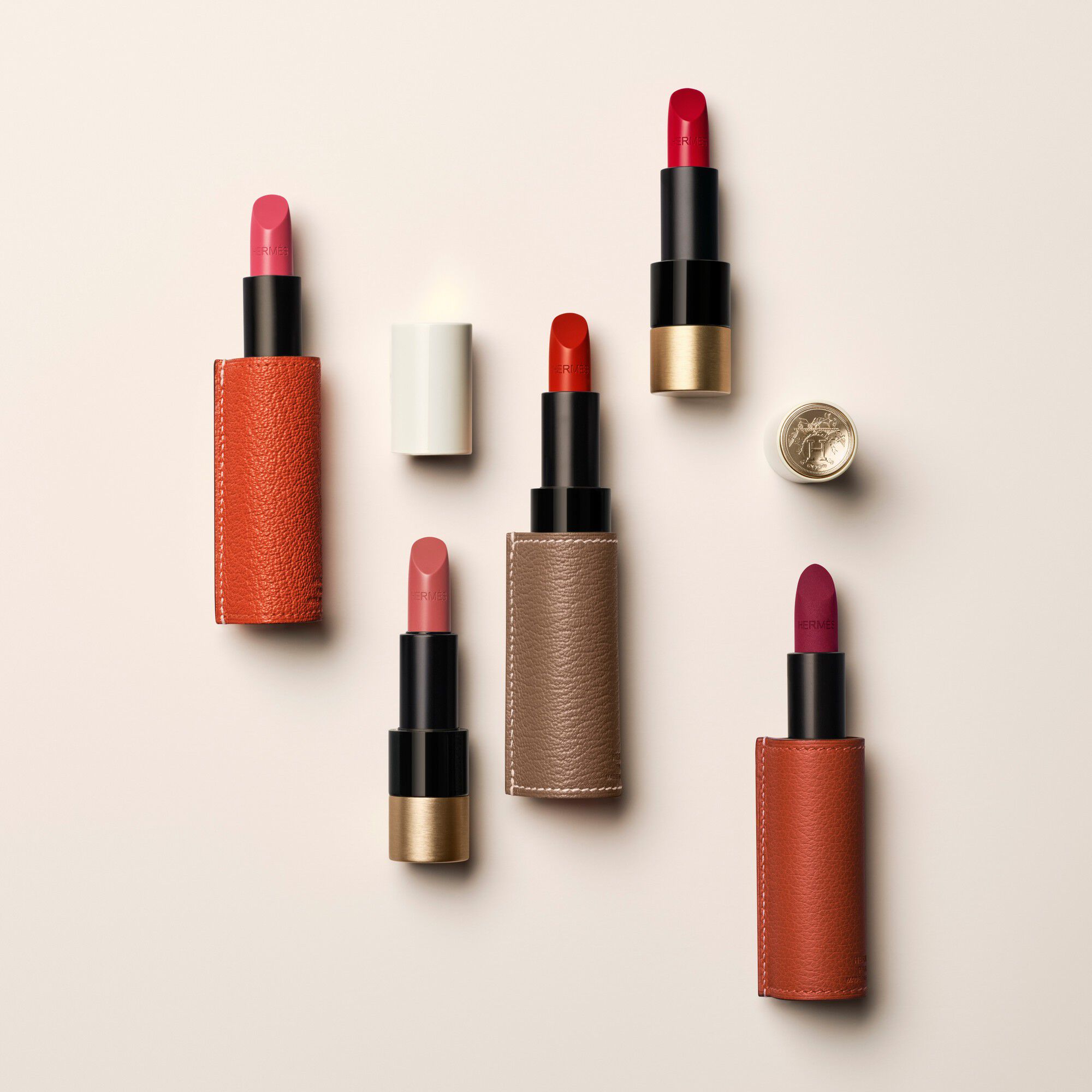 ROUGE HERMES SATIN LIPSTICK X3 BEIGE SIENNE