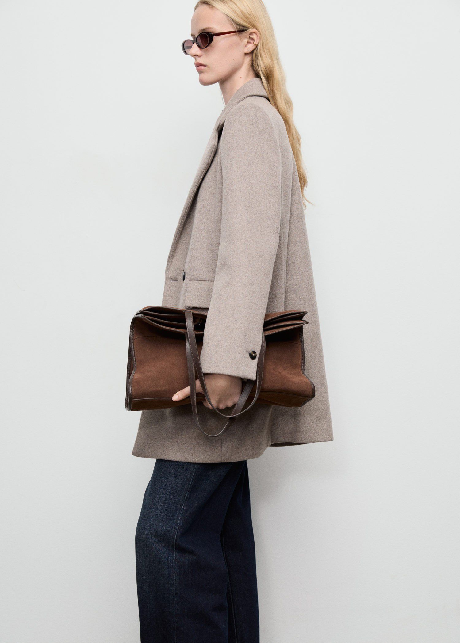 Double-breasted wool coat