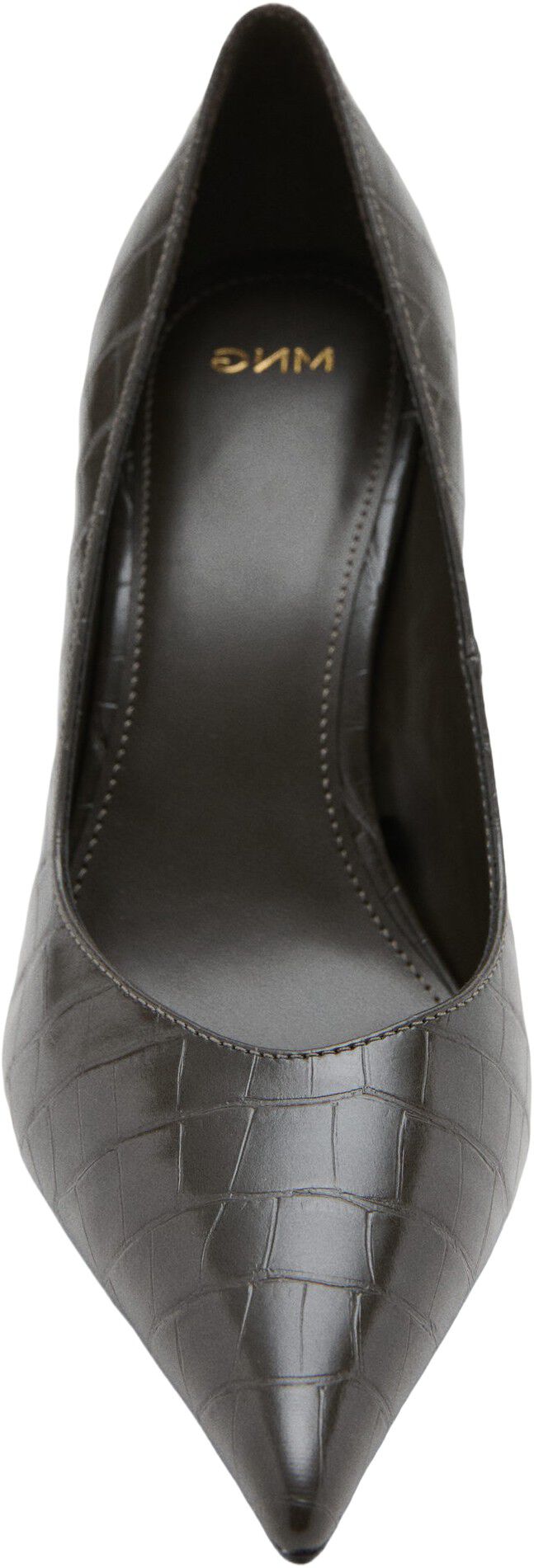 Croc-effect heeled shoes