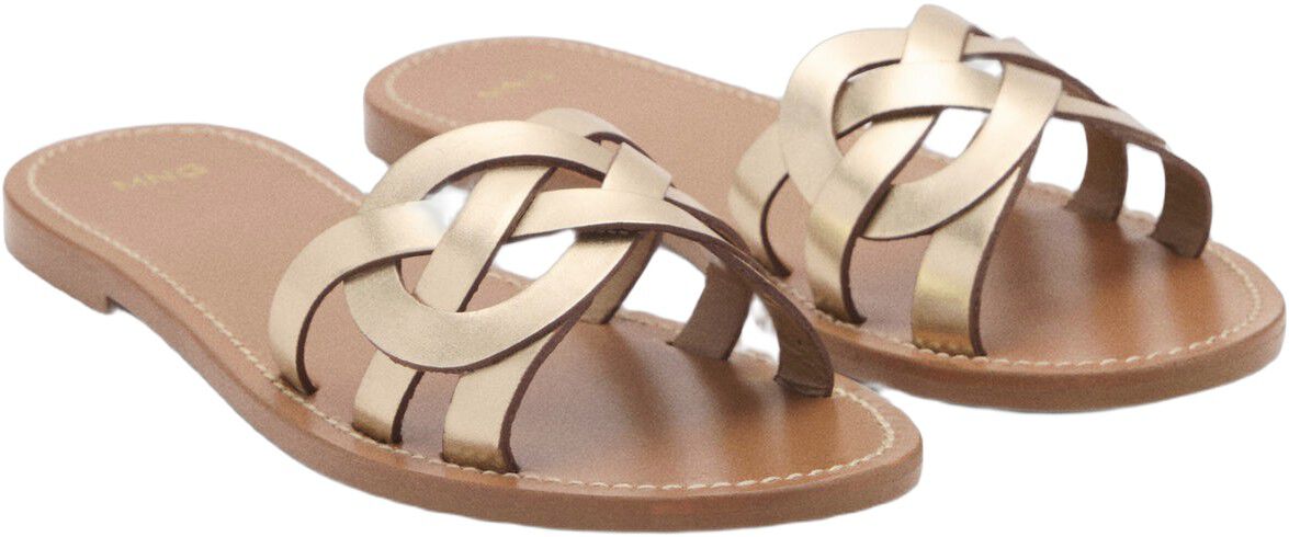 Leather sandals with intertwined st