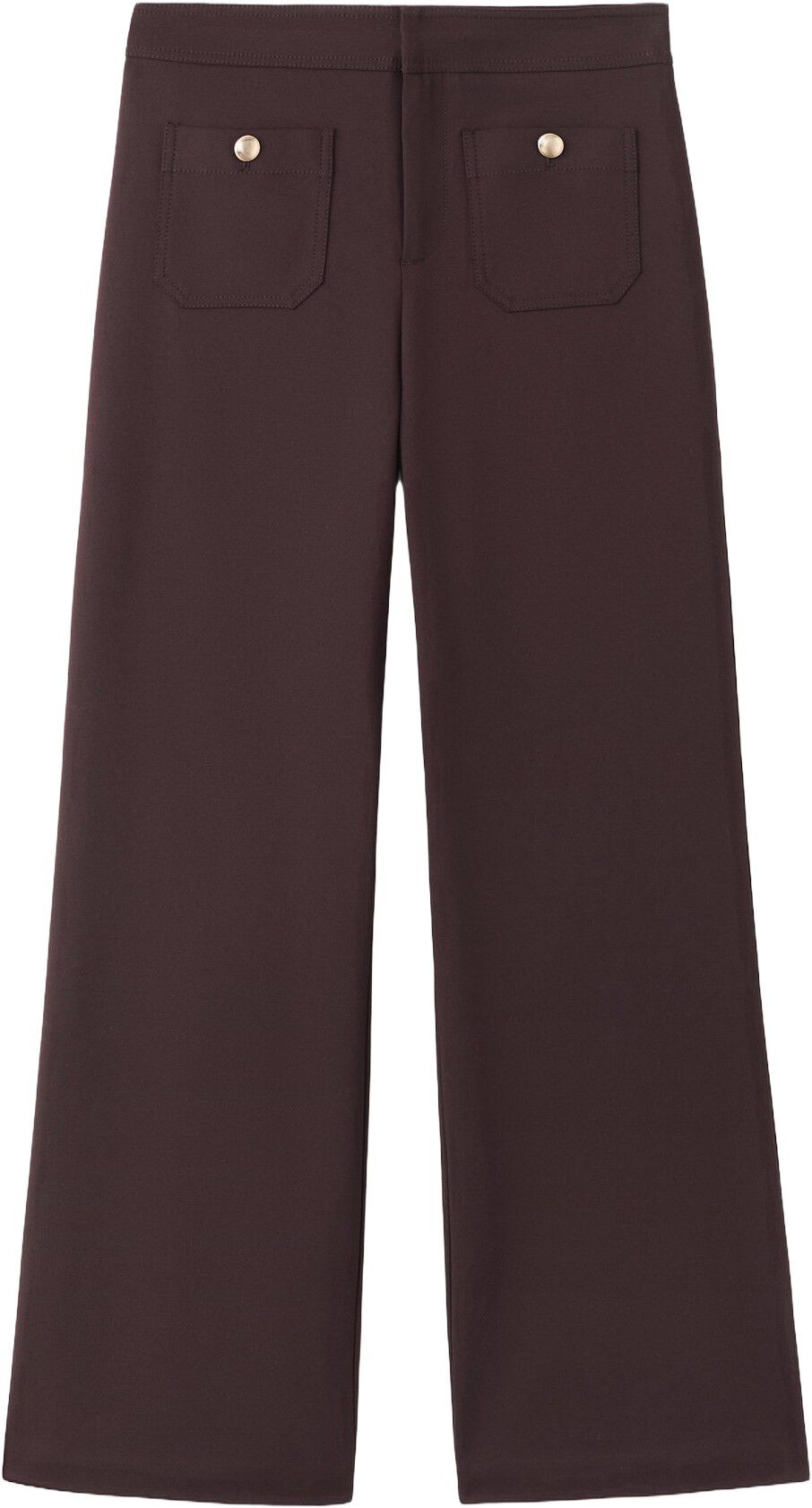 Straight trousers with jewel button