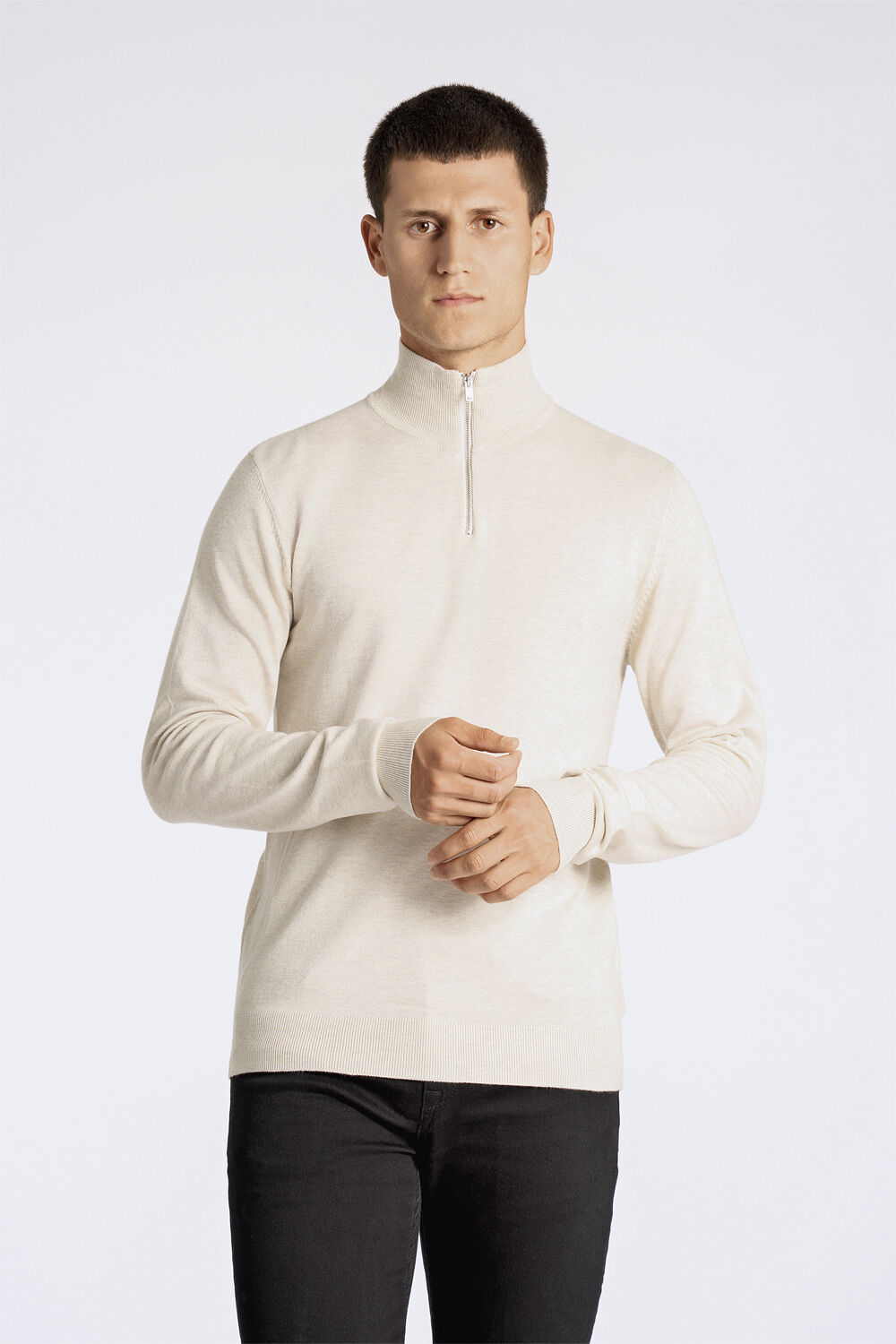 Ecovero half zip L/S knit