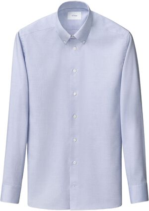 Contemporary Fit Mid blue Solid Wrinkle Free Oxford Shirt