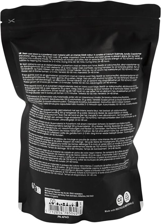 Resin Støbemix Sort, 800g.