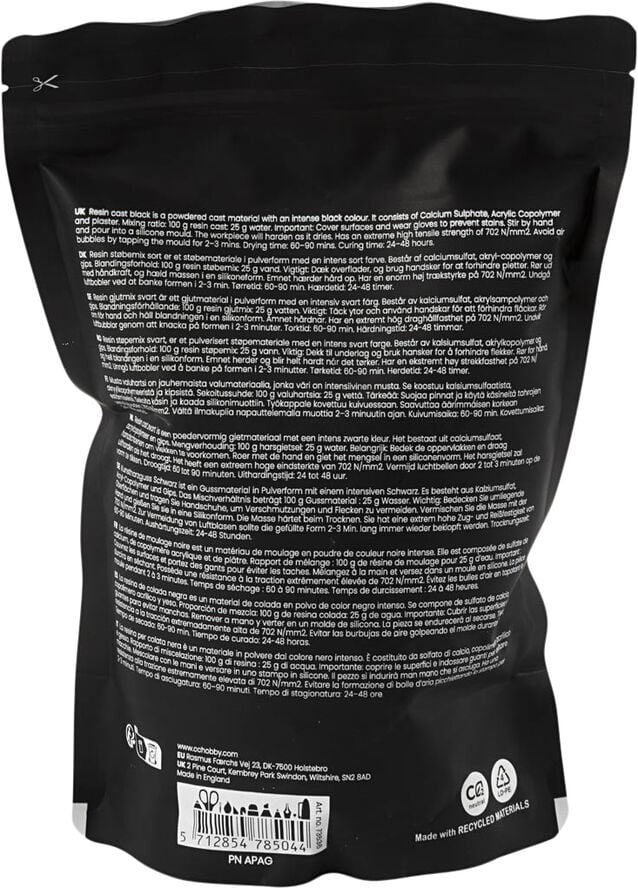 Resin Støbemix Sort, 800g.