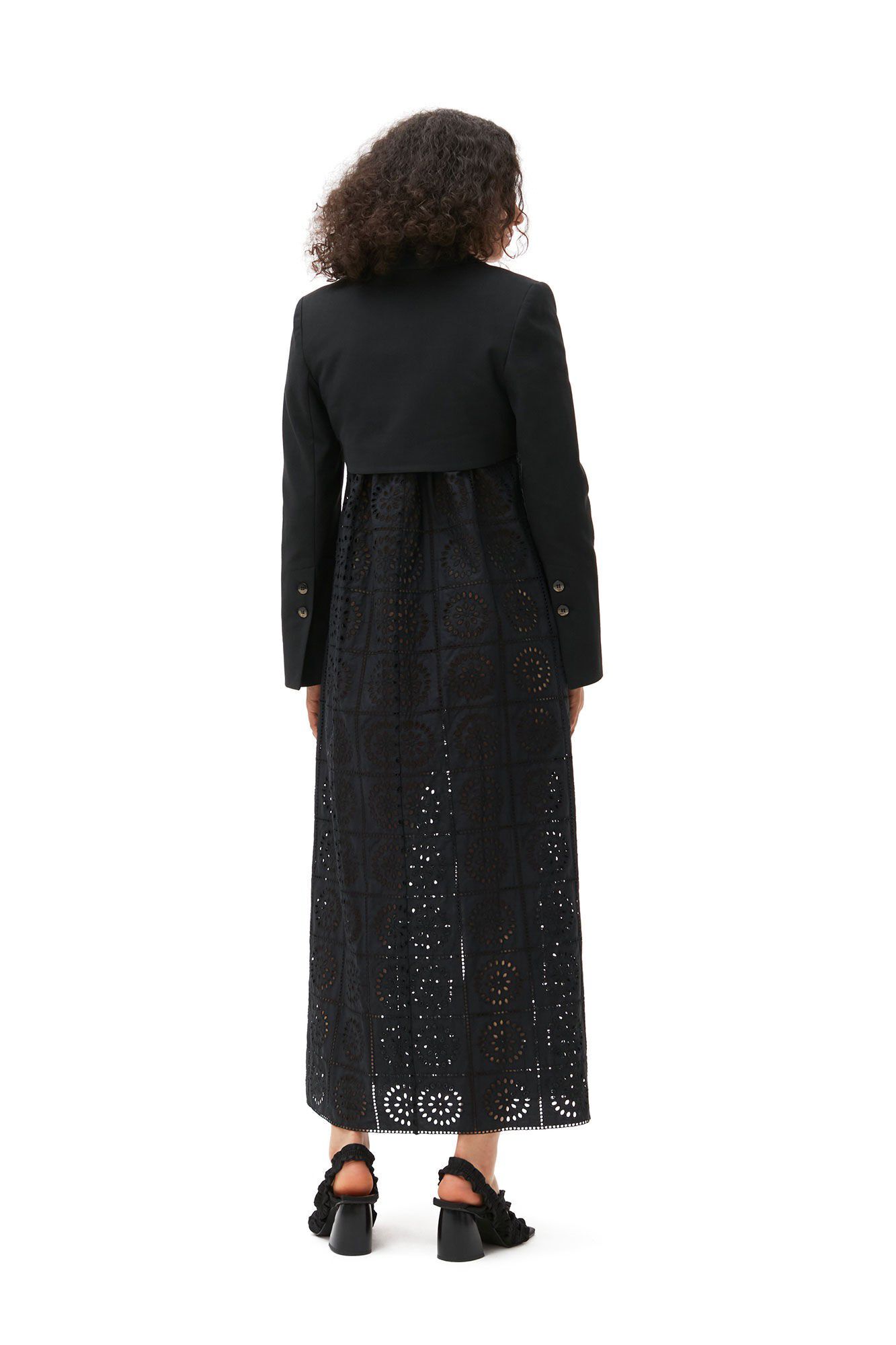 Beskuren kavaj i kostymtyg av bomull