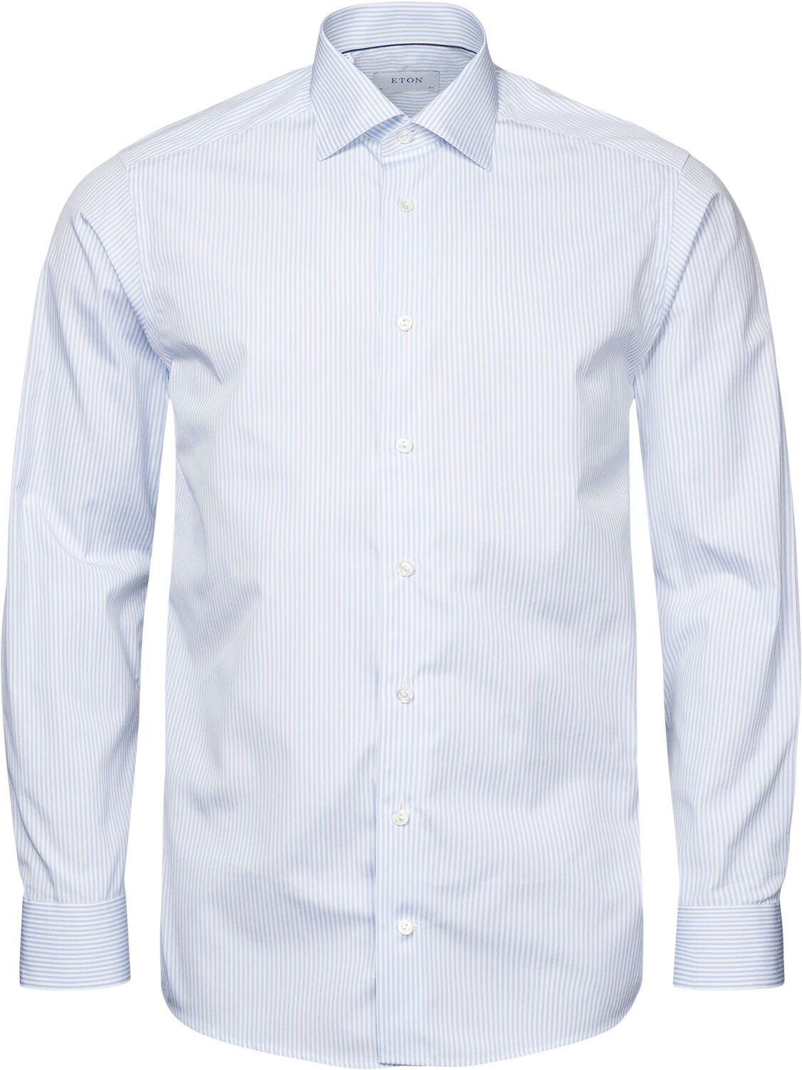 Slim Fit Light Blue Bengal Striped Elevated Poplin Shirt