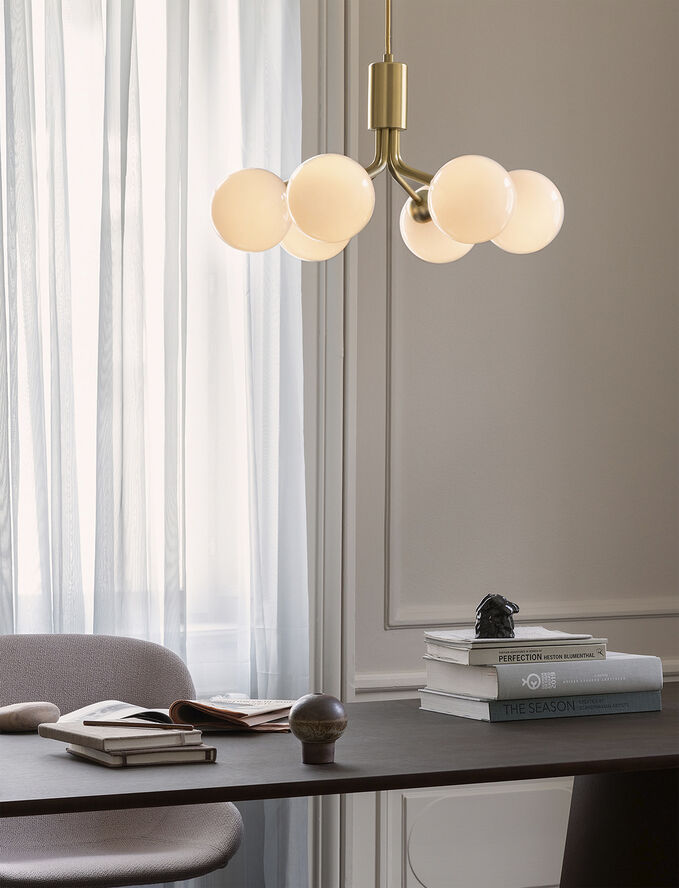 Apiales 6, brushed brass / opal