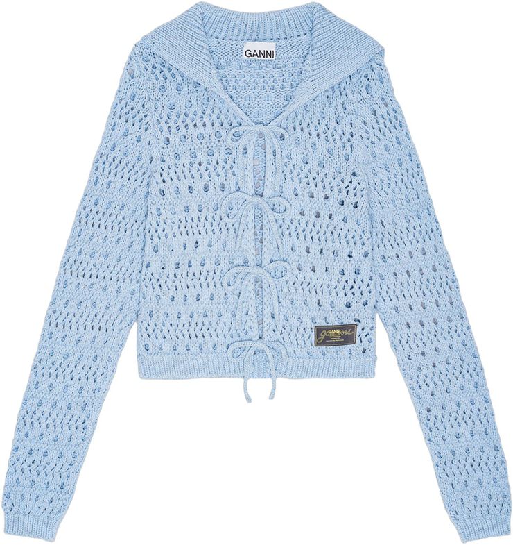 Cotton Mix Tie String Cardigan
