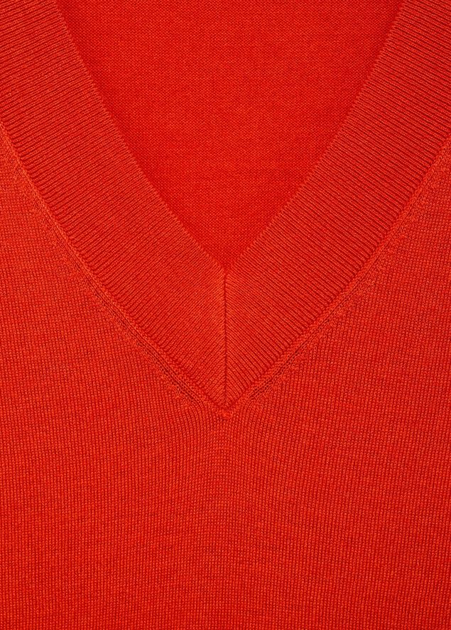 V-neck knit sweater