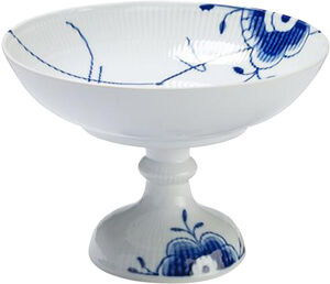 Blue Fluted Mega skål på fot 80 cl/ 15 cm hög