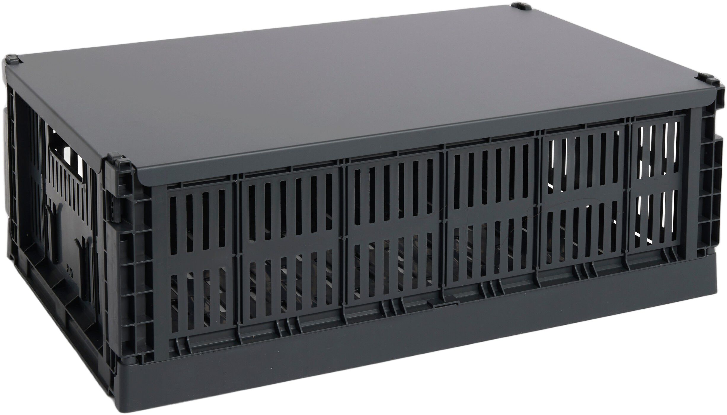 HAY Colour Crate Lid Metal-Large-Charcoal