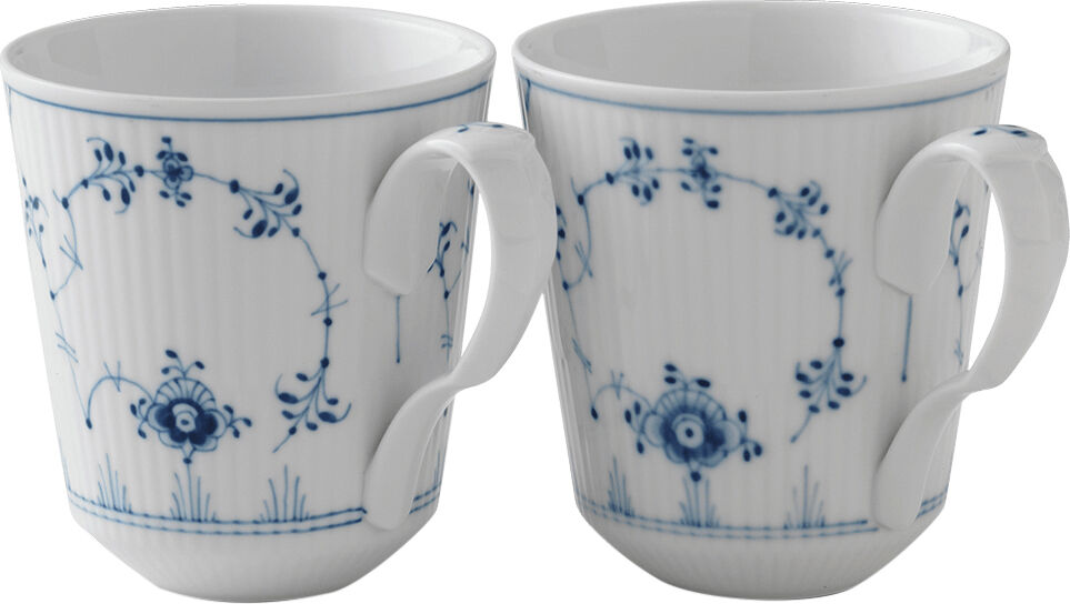 Blue Fluted Plain mugg 37 cl 2-pack
