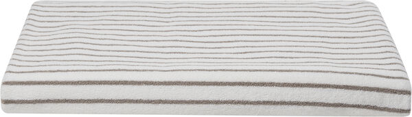 Beach towel 100x180cm smal strib beige GOTS