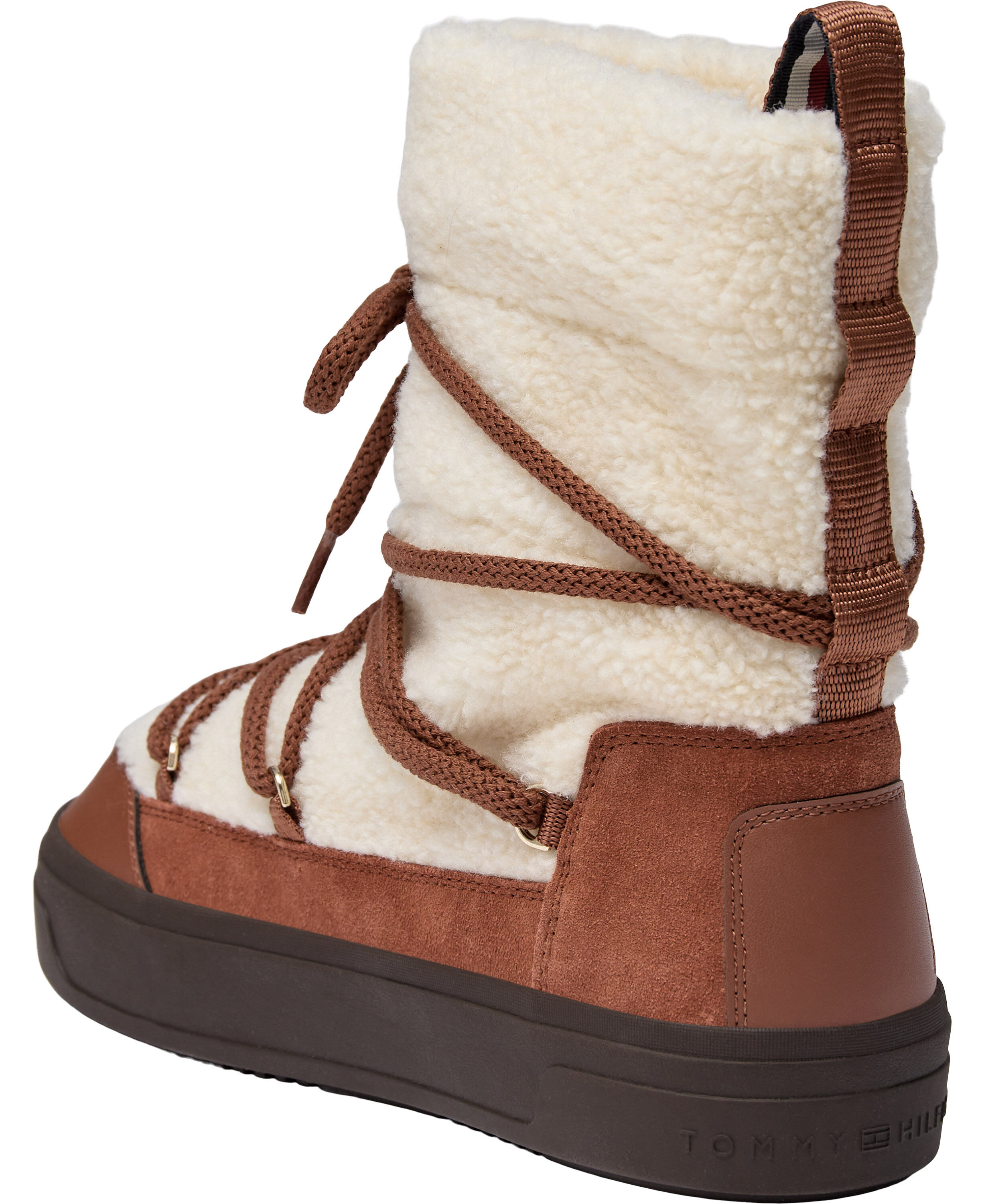 LACE-UP FAUX SHEARLING SNOWBOOT