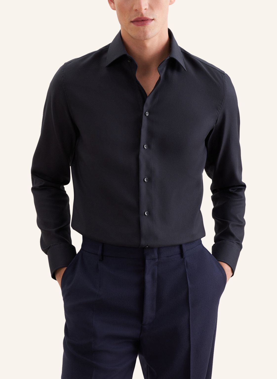 Business shirt Slim 1/1 Kent-Collar Structure