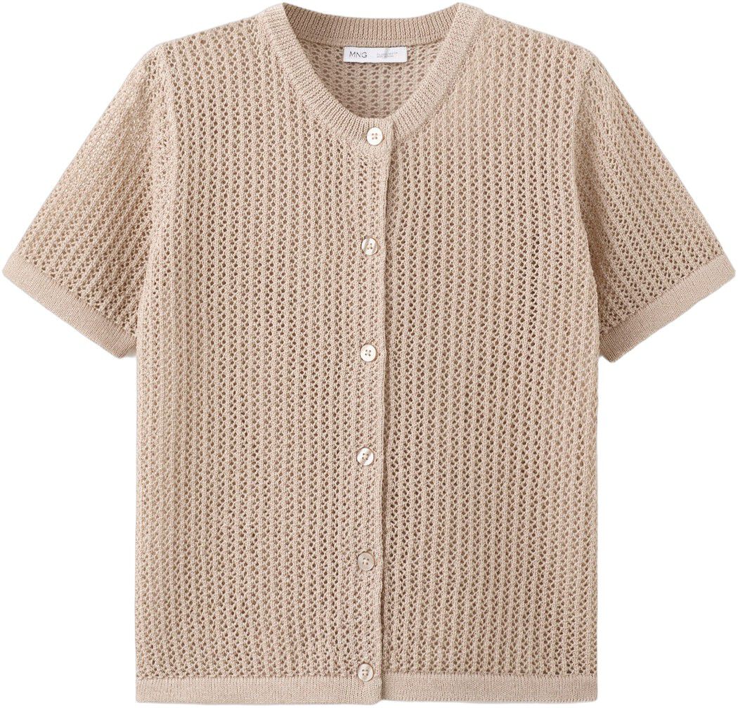 Short-sleeved openwork knitted card