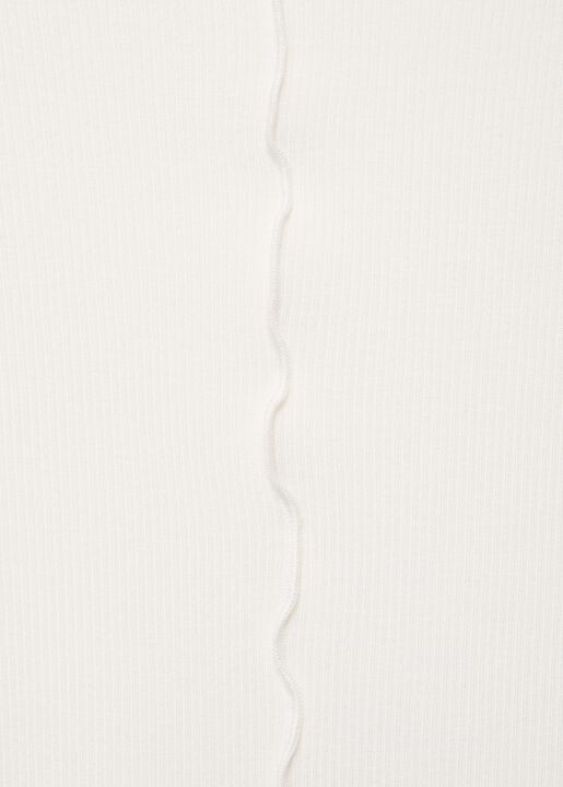 Ribbed t-shirt with scalloped trim
