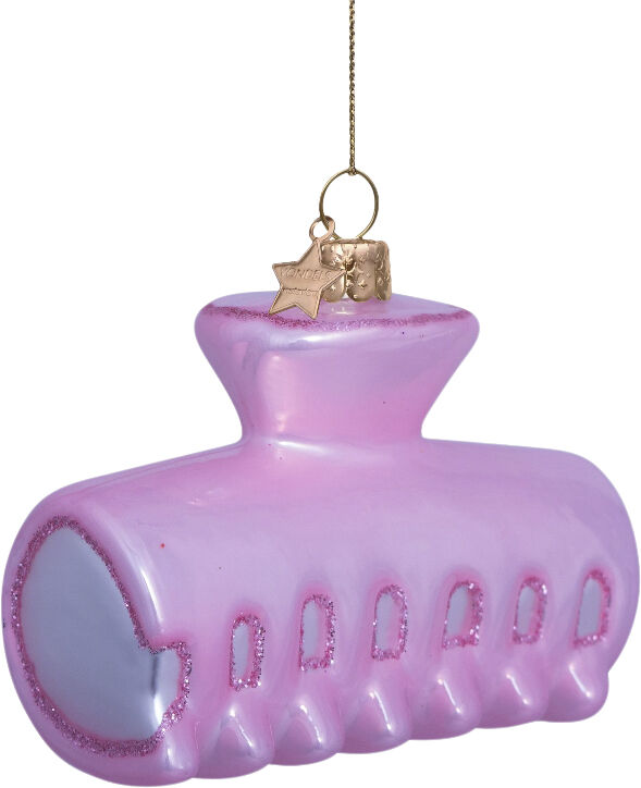 Ornament glass soft pink opal hair clip H6. 5cm