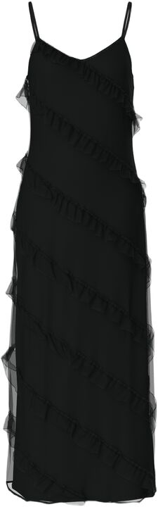 PCTWIRL FRILL MAXI STRAP DRESS WVN