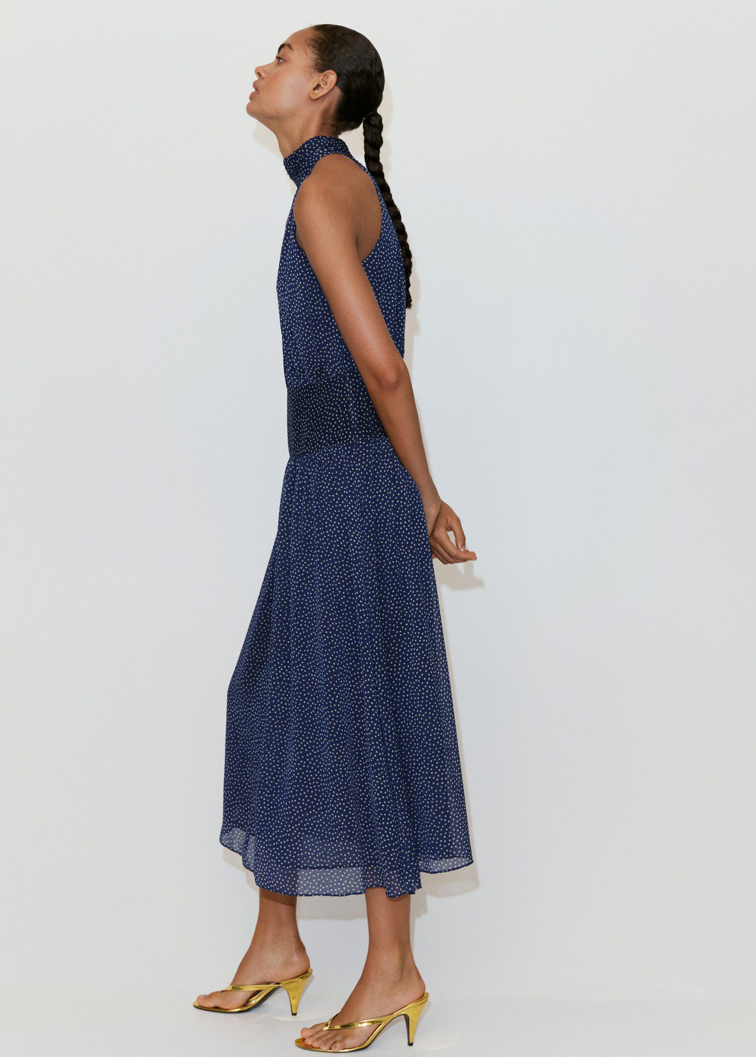 Printed halter-neck dress