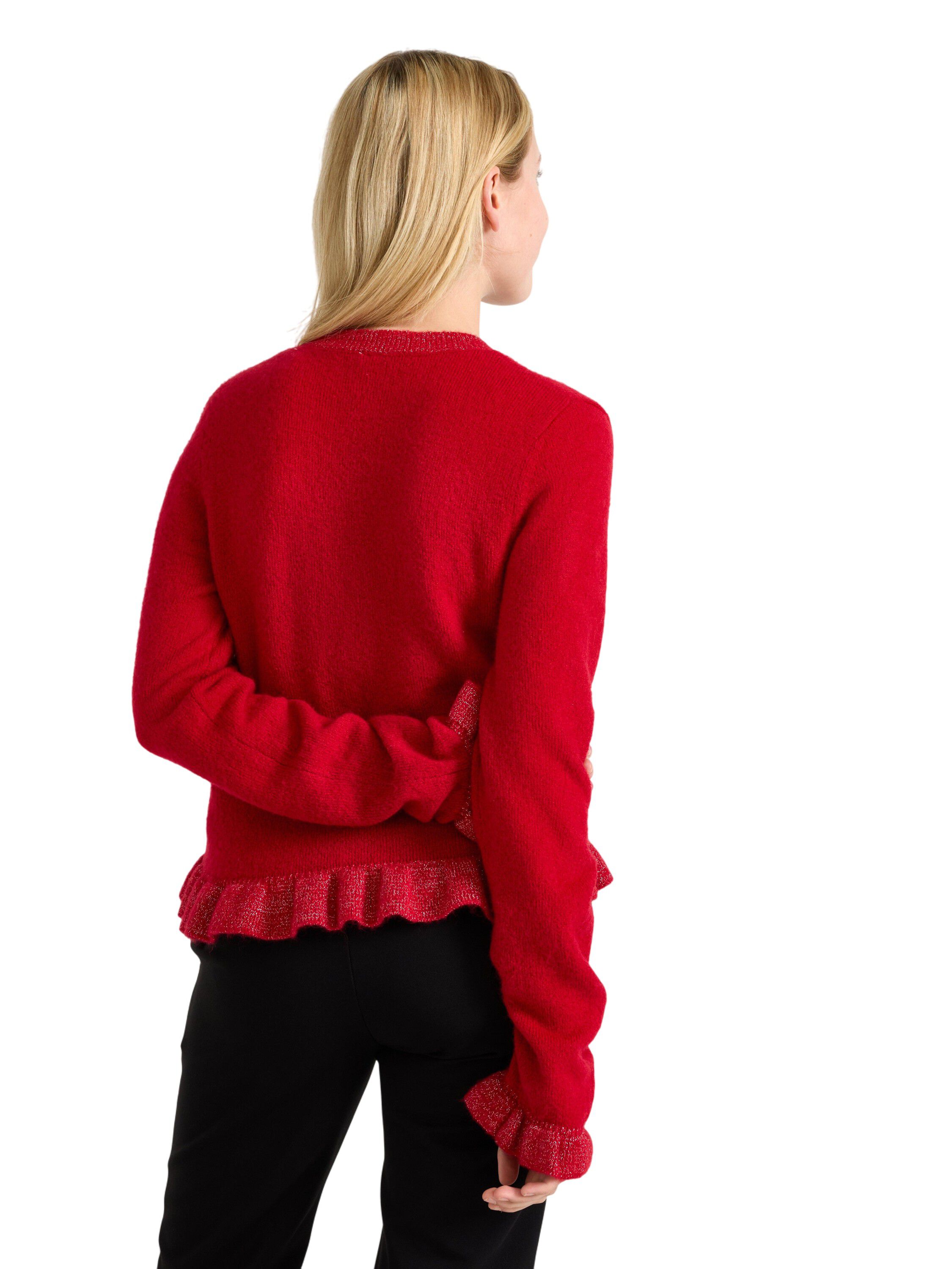 Soft knitted cardigan with frilled