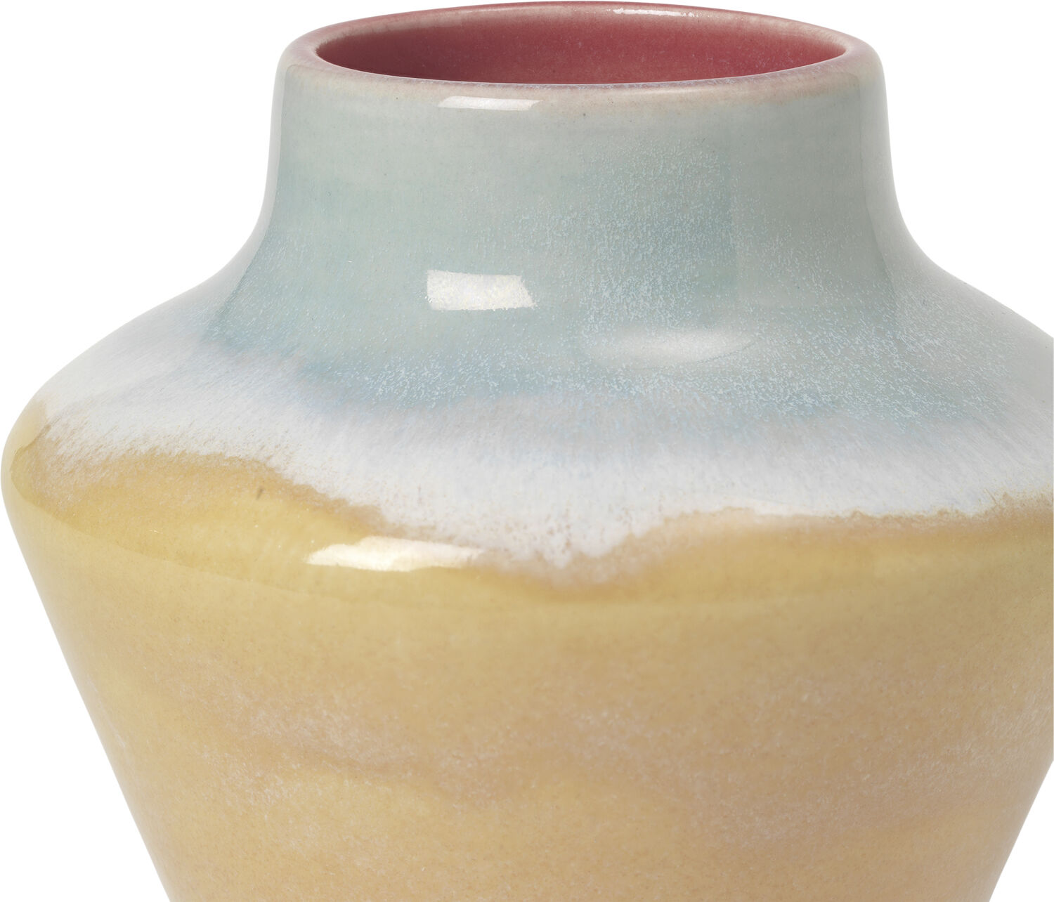 Poppery Vase H12 cm pink/mint/gul