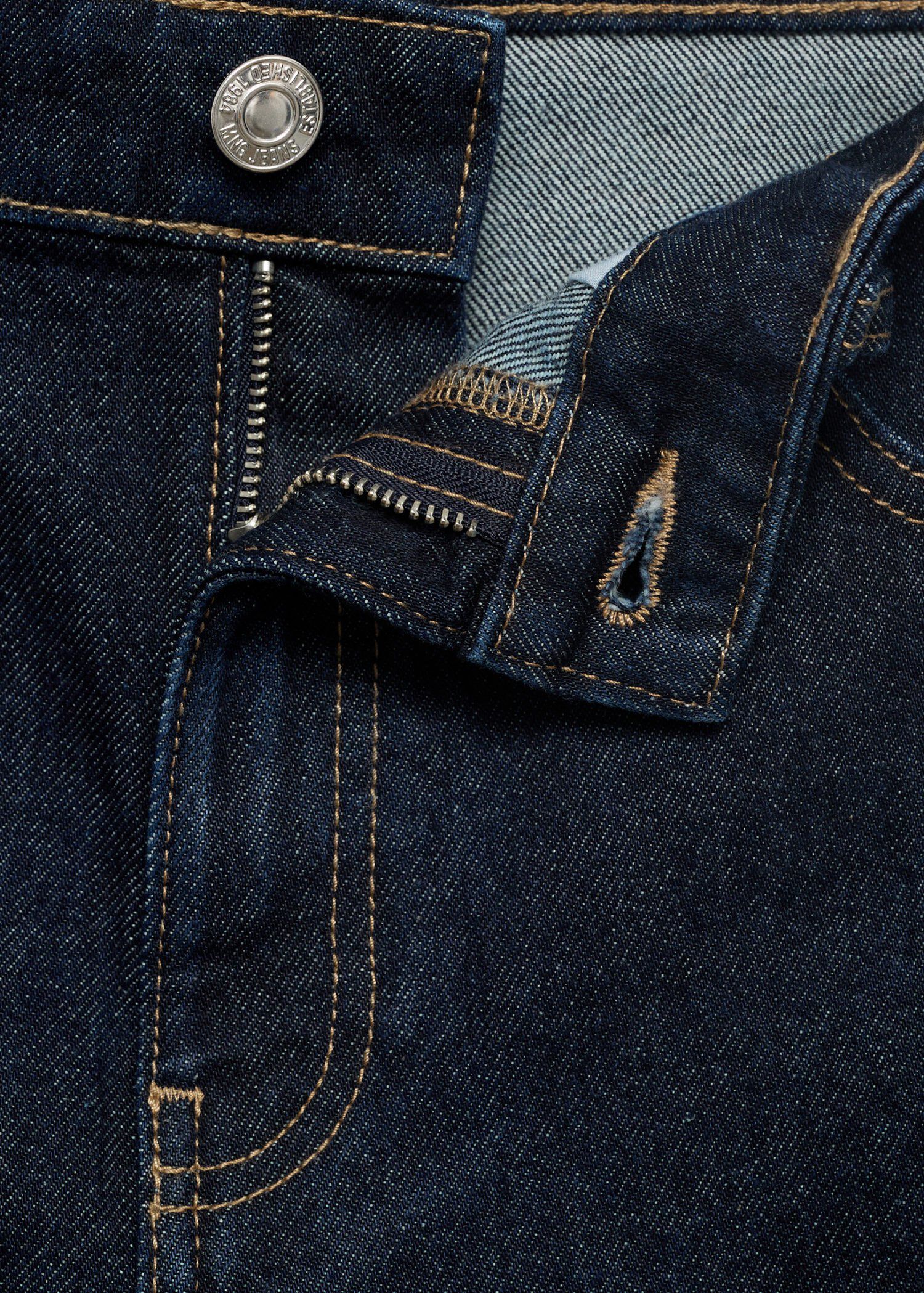 High-waisted straight-fit denim sho