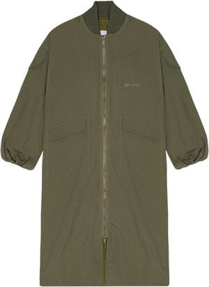 Tech Seersucker Oversized Shell Coa