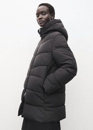 Hood quilted coat
