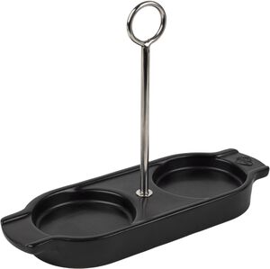 Linea keramisk bakke med h&aring;ndtag, satin sort