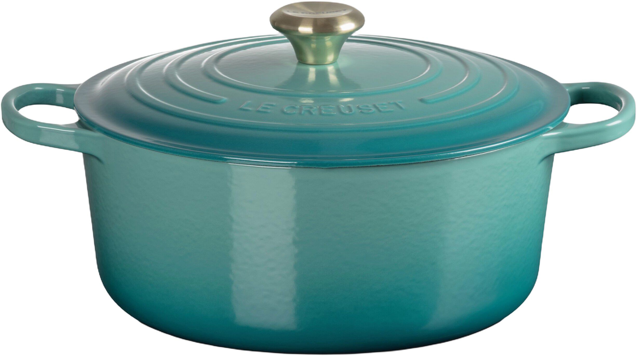 Le Creuset Signature st&oslash;bejern rund gryde 28cm Bleu Riviera