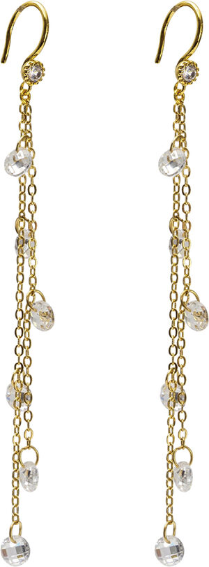 Anette white Crystal Earrings - Gold