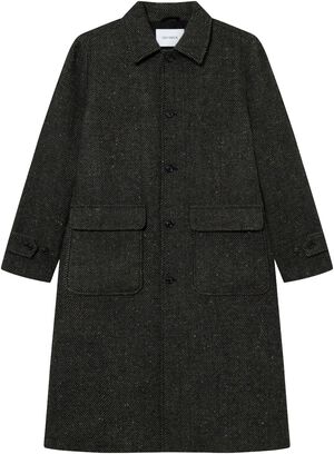 Maximilian Herringbone Wool Coat