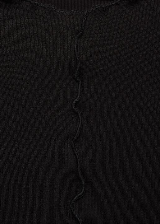 Ribbed t-shirt with scalloped trim