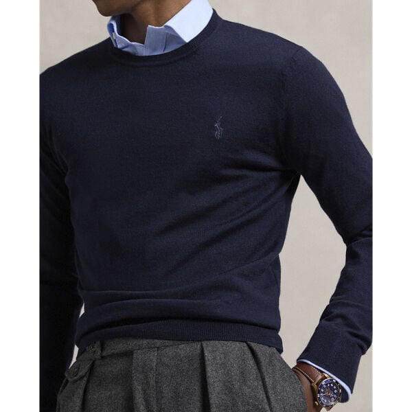 Slim Fit Washable Wool Crewneck Sweater