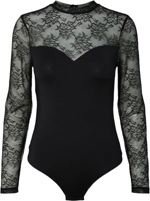 PCMILLY LS LACE BODYSTOCKING NOOS